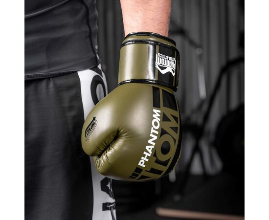Боксерские перчатки Phantom APEX Army Green 14oz (PHBG2400-14), изображение 4 Боксерские перчатки Phantom APEX Army Green 14oz (PHBG2400-14), изображение 4