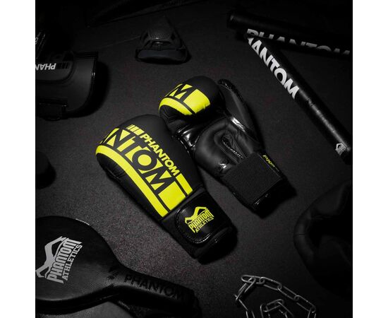Боксерские перчатки Phantom APEX Elastic Neon Black/Yellow 14oz (PHBG2300-14), изображение 9 Боксерские перчатки Phantom APEX Elastic Neon Black/Yellow 14oz (PHBG2300-14), изображение 9