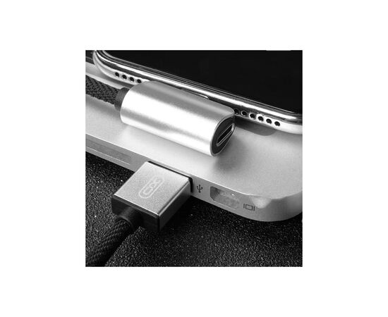 Дата кабель NB46 2in1 USB - Lightning + Lightning Audio 2.4А 1.0m Silver XoKo (XO-NB46), изображение 3
