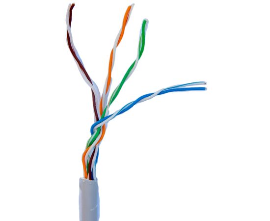 Кабель мережевий UTP 305м, cat.5e, CCA, 4*2*0,51, PVC, indoor, grey GEAR (GEC-UTPCCA051305)