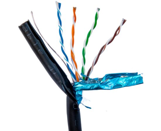 Кабель сетевой FTP 305м, cat.5e, CU, 4*2*0,51, PVC+PE, outdoor, black GEAR (GEC-FTPCUOUT051305)