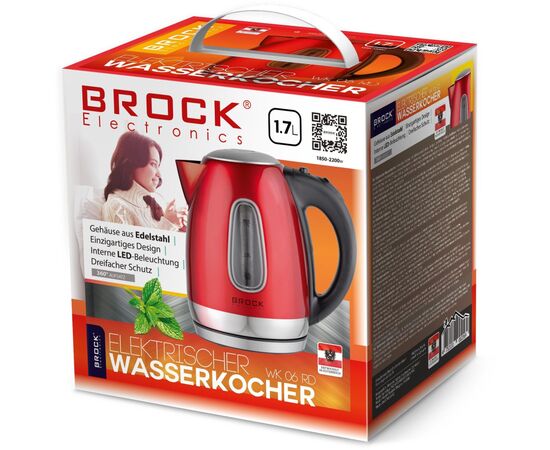 Электрочайник Brock WK 06 RD (WK06RD), изображение 2 Электрочайник Brock WK 06 RD (WK06RD), изображение 2