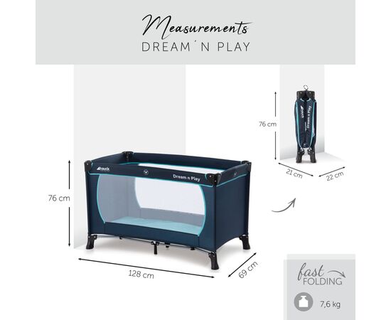 Детский манеж Hauck Dream N Play navy/aqua (60429-8), изображение 2 Детский манеж Hauck Dream N Play navy/aqua (60429-8), изображение 2