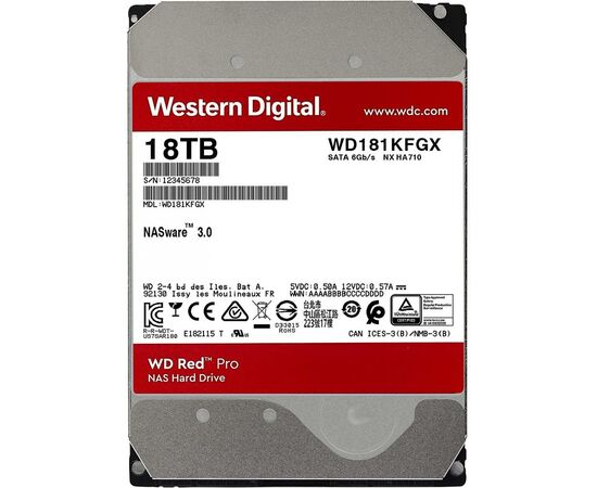 Жесткий диск 3.5" 18TB WD (WD181KFGX), изображение 2 Жесткий диск 3.5" 18TB WD (WD181KFGX), изображение 2