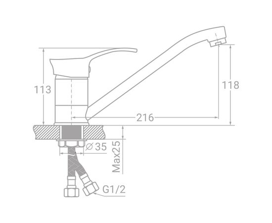 Смеситель TAU SE-1B245C, изображение 2 Смеситель TAU SE-1B245C, изображение 2