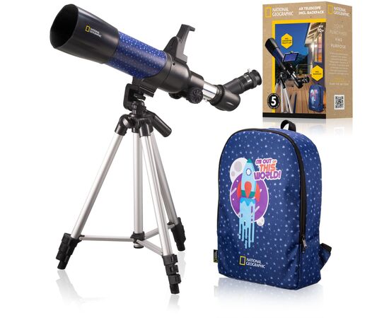 Телескоп National Geographic Junior 70/400 AR з адаптером для смартфона + рюкзак (9101003) (930420), изображение 2 Телескоп National Geographic Junior 70/400 AR з адаптером для смартфона + рюкзак (9101003) (930420), изображение 2
