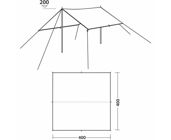 Тент Easy Camp Tarp 4 x 4 m Granite Grey (928286), зображення 2 Тент Easy Camp Tarp 4 x 4 m Granite Grey (928286), зображення 2