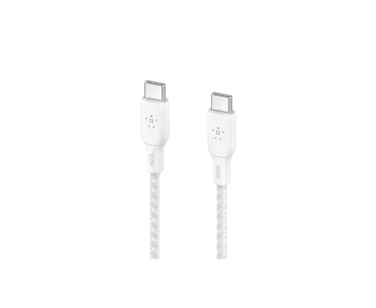 Дата кабель USB-C to USB-C 2.0m 100W white Belkin (CAB014BT2MWH), изображение 3 Дата кабель USB-C to USB-C 2.0m 100W white Belkin (CAB014BT2MWH), изображение 3