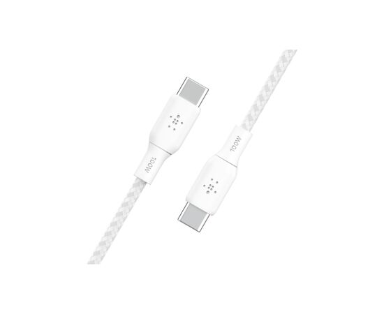 Дата кабель USB-C to USB-C 2.0m 100W white Belkin (CAB014BT2MWH), изображение 4 Дата кабель USB-C to USB-C 2.0m 100W white Belkin (CAB014BT2MWH), изображение 4