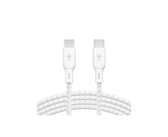 Дата кабель USB-C to USB-C 2.0m 100W white Belkin (CAB014BT2MWH)