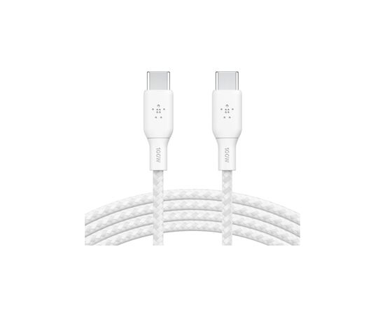 Дата кабель USB-C to USB-C 3.0m 100W white Belkin (CAB014BT3MWH)