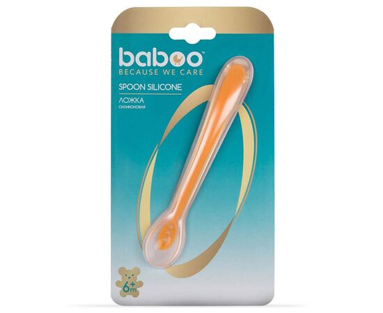 Набор детской посуды Baboo силиконовая ложка от 6 мес. красная (10-002), изображение 4
