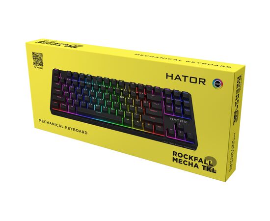 Клавиатура Hator Rockfall 2 Mecha TKL Orange USB Black (HTK-720), изображение 6 Клавиатура Hator Rockfall 2 Mecha TKL Orange USB Black (HTK-720), изображение 6