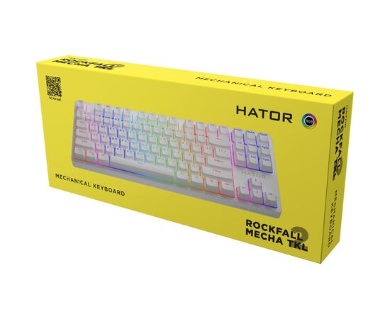 Клавиатура Hator Rockfall 2 Mecha TKL Orange USB White (HTK-721), изображение 6 Клавиатура Hator Rockfall 2 Mecha TKL Orange USB White (HTK-721), изображение 6