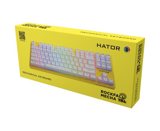 Клавиатура Hator Rockfall 2 Mecha TKL Orange USB Yellow (HTK-722), изображение 6 Клавиатура Hator Rockfall 2 Mecha TKL Orange USB Yellow (HTK-722), изображение 6