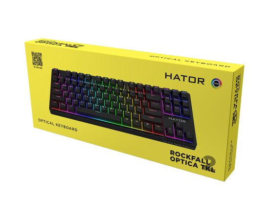 Клавиатура Hator Rockfall 2 Optica TKL Black USB Black (HTK-730), изображение 6 Клавиатура Hator Rockfall 2 Optica TKL Black USB Black (HTK-730), изображение 6