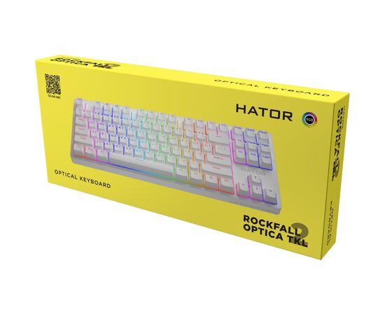 Клавиатура Hator Rockfall 2 Optica TKL Black USB White (HTK-731), изображение 6 Клавиатура Hator Rockfall 2 Optica TKL Black USB White (HTK-731), изображение 6