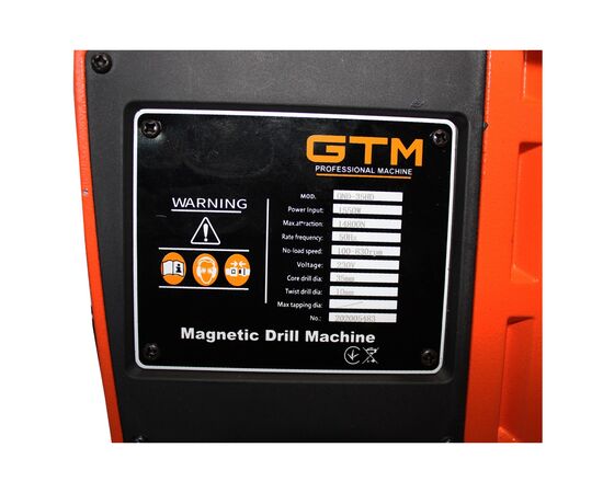 Сверлильный станок GTM с электромагнитным держателем 1550Вт OND-35HD 100-830 об/мин. в кейсе (OND-35HD), изображение 8 Сверлильный станок GTM с электромагнитным держателем 1550Вт OND-35HD 100-830 об/мин. в кейсе (OND-35HD), изображение 8