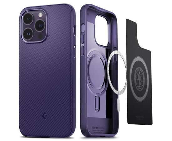 Чехол для мобильного телефона Spigen Apple Iphone 14 Pro Max Mag Armor MagFit, Deep Purple (ACS05584), изображение 9 Чехол для мобильного телефона Spigen Apple Iphone 14 Pro Max Mag Armor MagFit, Deep Purple (ACS05584), изображение 9