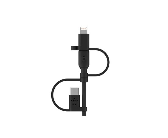 Дата кабель USB 2.0 AM to Lightning + Micro 5P + Type-C 1.0m black Belkin (CAC001BT1MBK), изображение 3 Дата кабель USB 2.0 AM to Lightning + Micro 5P + Type-C 1.0m black Belkin (CAC001BT1MBK), изображение 3
