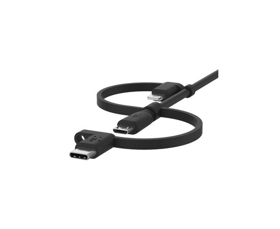 Дата кабель USB 2.0 AM to Lightning + Micro 5P + Type-C 1.0m black Belkin (CAC001BT1MBK), изображение 5 Дата кабель USB 2.0 AM to Lightning + Micro 5P + Type-C 1.0m black Belkin (CAC001BT1MBK), изображение 5