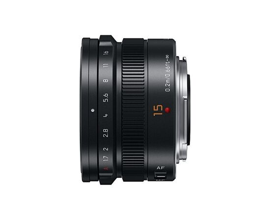 Объектив Panasonic Micro 4/3 Lens 15mm f/1.7 ASPH Black (H-X015E9-K), изображение 2 Объектив Panasonic Micro 4/3 Lens 15mm f/1.7 ASPH Black (H-X015E9-K), изображение 2