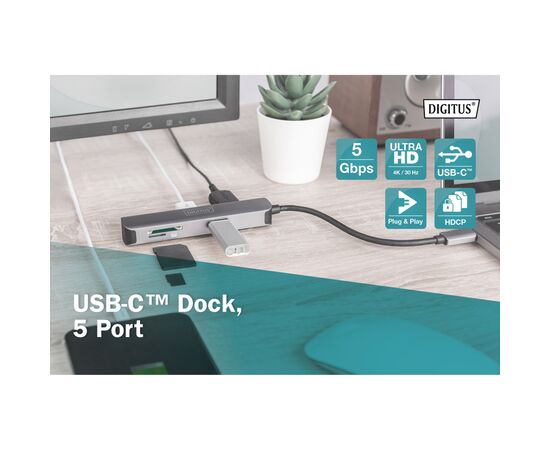 Концентратор Digitus Travel USB-C 5 Port (DA-70891), изображение 9 Концентратор Digitus Travel USB-C 5 Port (DA-70891), изображение 9