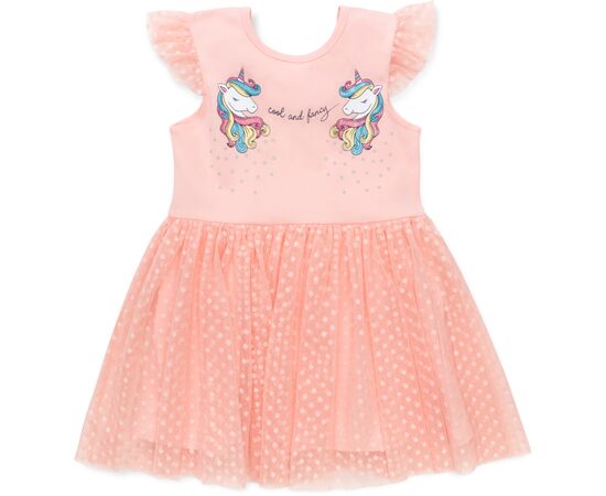 Платье POP FASHION с фатиновой юбкой с единорогами (6831-104G-peach)