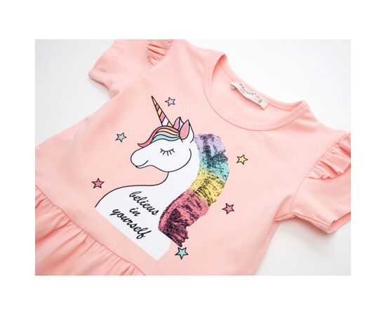 Платье POP FASHION с единорогами (6835-110G-peach), изображение 3 Платье POP FASHION с единорогами (6835-110G-peach), изображение 3