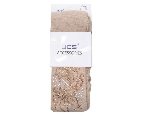 Колготки UCS Socks с цветами из страз (M0C0302-1041-122G-beige), изображение 2 Колготки UCS Socks с цветами из страз (M0C0302-1041-122G-beige), изображение 2
