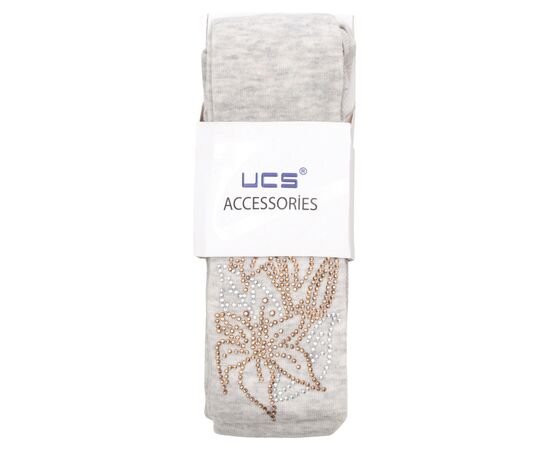 Колготки UCS Socks с цветами из страз (M0C0302-1041-122G-gray), изображение 2 Колготки UCS Socks с цветами из страз (M0C0302-1041-122G-gray), изображение 2