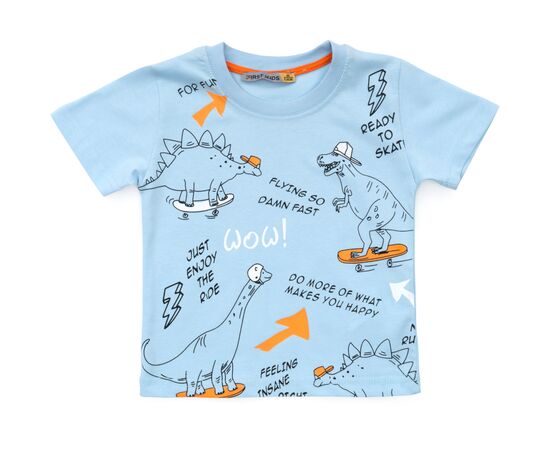 Футболка детская First kids с динозаврами (3032-104B-blue)