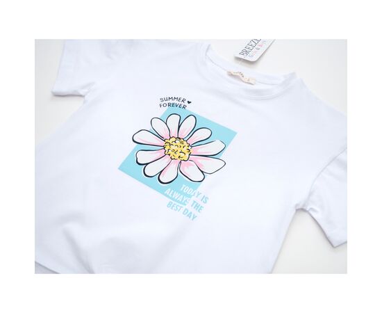 Футболка детская Breeze с ромашкой (18731-134G-white), изображение 3 Футболка детская Breeze с ромашкой (18731-134G-white), изображение 3