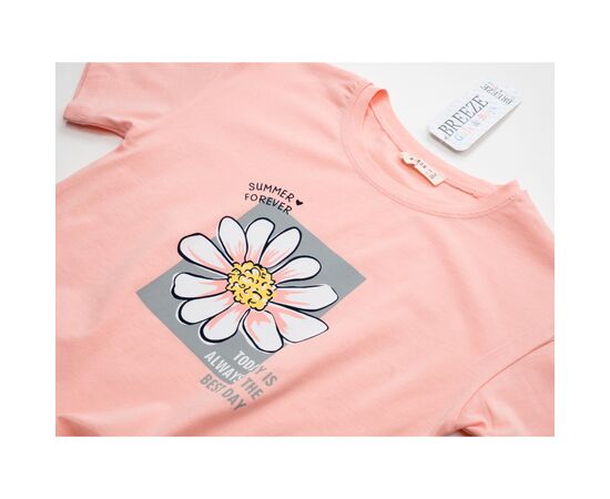 Футболка детская Breeze с ромашкой (18731-146G-peach), изображение 3 Футболка детская Breeze с ромашкой (18731-146G-peach), изображение 3