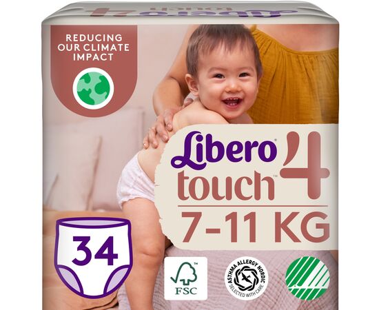 Подгузники Libero Touch Pants Размер 4 (7-11 кг) 34 шт (7322541739991)
