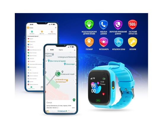 Смарт-часы GARMIX PointPRO-100 WIFI BLUE (GMXPP100-BL), изображение 3 Смарт-часы GARMIX PointPRO-100 WIFI BLUE (GMXPP100-BL), изображение 3