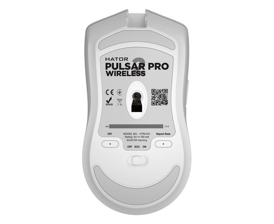 Мышка Hator Pulsar 2 PRO Wireless White (HTM-531), изображение 5 Мышка Hator Pulsar 2 PRO Wireless White (HTM-531), изображение 5