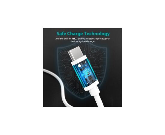 Дата кабель USB 2.0 Type-C to Type-C 1.0m Choetech (CC0002-WH), изображение 5 Дата кабель USB 2.0 Type-C to Type-C 1.0m Choetech (CC0002-WH), изображение 5