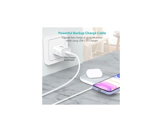 Дата кабель USB 2.0 Type-C to Type-C 1.0m Choetech (CC0002-WH), изображение 7 Дата кабель USB 2.0 Type-C to Type-C 1.0m Choetech (CC0002-WH), изображение 7