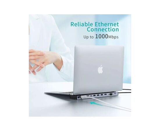 Концентратор Choetech USB-C 11-in-1 (HUB-M20-GY), зображення 7 Концентратор Choetech USB-C 11-in-1 (HUB-M20-GY), зображення 7