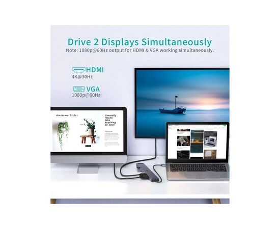 Концентратор Choetech USB-C 11-in-1 (HUB-M20-GY), зображення 8 Концентратор Choetech USB-C 11-in-1 (HUB-M20-GY), зображення 8