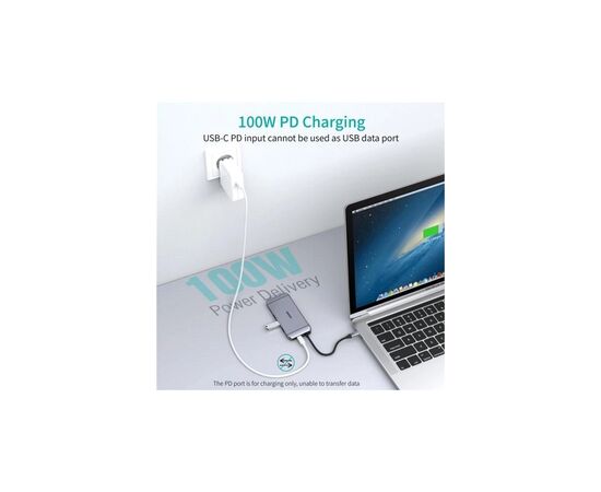 Концентратор Choetech USB-C 9-in-1 (HUB-M15-GY), изображение 5 Концентратор Choetech USB-C 9-in-1 (HUB-M15-GY), изображение 5