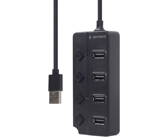 Концентратор Gembird USB 2.0 4 ports (UHB-U2P4P-01), зображення 3 Концентратор Gembird USB 2.0 4 ports (UHB-U2P4P-01), зображення 3