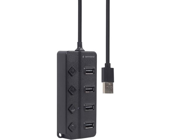 Концентратор Gembird USB 2.0 4 ports (UHB-U2P4P-01), зображення 4 Концентратор Gembird USB 2.0 4 ports (UHB-U2P4P-01), зображення 4