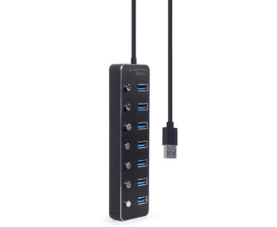 Концентратор Gembird USB 3.0 7 ports (UHB-U3P7P-01), изображение 2 Концентратор Gembird USB 3.0 7 ports (UHB-U3P7P-01), изображение 2