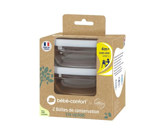 Контейнер для хранения продуктов Bebe Confort Mealtime стеклянные 2 шт. +4 мес (3105209200), изображение 6 Контейнер для хранения продуктов Bebe Confort Mealtime стеклянные 2 шт. +4 мес (3105209200), изображение 6