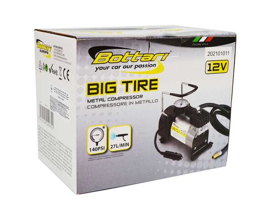 Автомобильный компрессор Bottari 27 л/хв "BIG-TIRE" (24061-IS), изображение 3