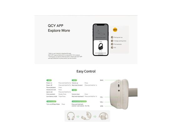 Наушники QCY H2 Pro White (998772), изображение 3 Наушники QCY H2 Pro White (998772), изображение 3