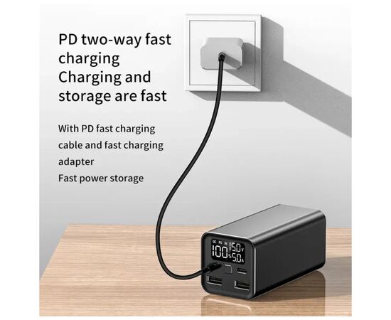 Батарея универсальная Atria 20000mAh, 65W, PD2.0, QC (WPD-65), изображение 4 Батарея универсальная Atria 20000mAh, 65W, PD2.0, QC (WPD-65), изображение 4