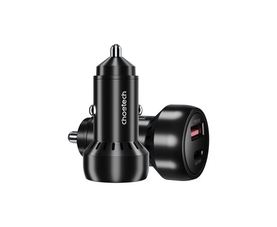 Зарядное устройство Choetech USB-C+USB-A 60W QC3.0/PD/PPS black (TC0014-BK), изображение 3 Зарядное устройство Choetech USB-C+USB-A 60W QC3.0/PD/PPS black (TC0014-BK), изображение 3